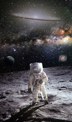 the first man on the moon. Cosmonaut. The photo taken from NASA