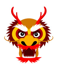 Chinese dragon. Chinese symbol. Vector flat illustration