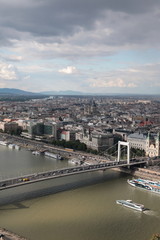 Panoramic view of Budapest, from height of bird's flight, from the Watchtower, before a rain.