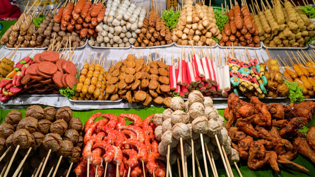 Thai street food market snaks 