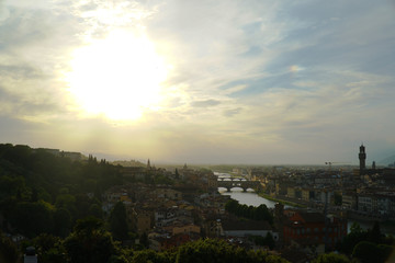 Fototapeta premium sunset over the Florence