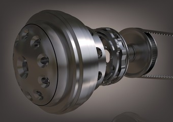 Silver belting on a gray