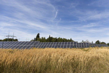 Solar Power Station in the summer Nature