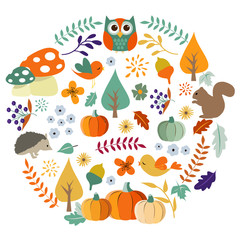 Obraz premium Autumn harvest and Thanksgiving Day poster design