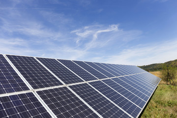 Solar Power Station in the summer Nature