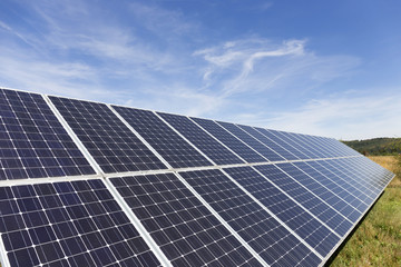 Solar Power Station in the summer Nature