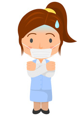 風邪をひいたOL