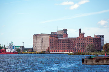 huge old warehouse in the port