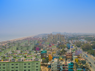 Fototapeta premium The beautiful marina beach from the light house.