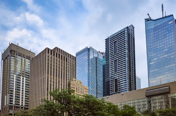 Fototapeta na wymiar Skyscrapers in the Financial District of Toronto