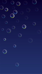 ubble with Hologram Reflection. Set of Realistic Water or Soap Bubbles for Your Design.
