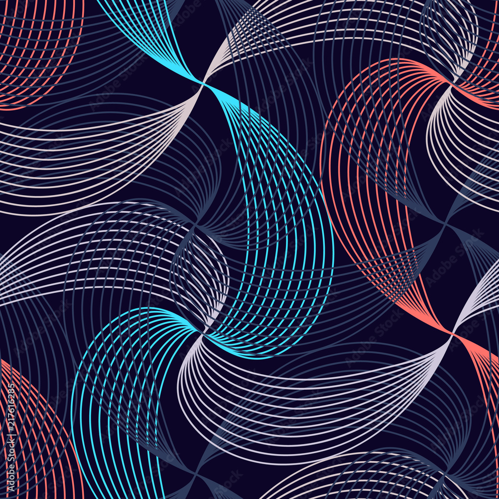 Poster seamless ripple vector pattern. repeating vector texture. wavy graphic background.