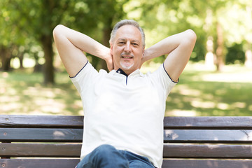 Man relaxing in the park