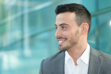 Young smiling business man