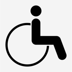 Glyph wheelchair pixel perfect vector icon