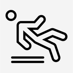 Outline floor wet sign pixel perfect vector icon
