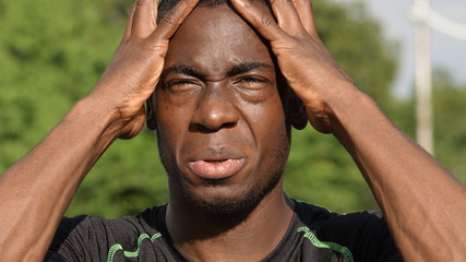 Stressful Black Male Athlete