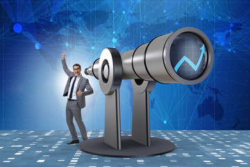Businessman in financial planning business concept