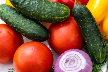 ripe fresh vegetables close-up horizontal photo red
