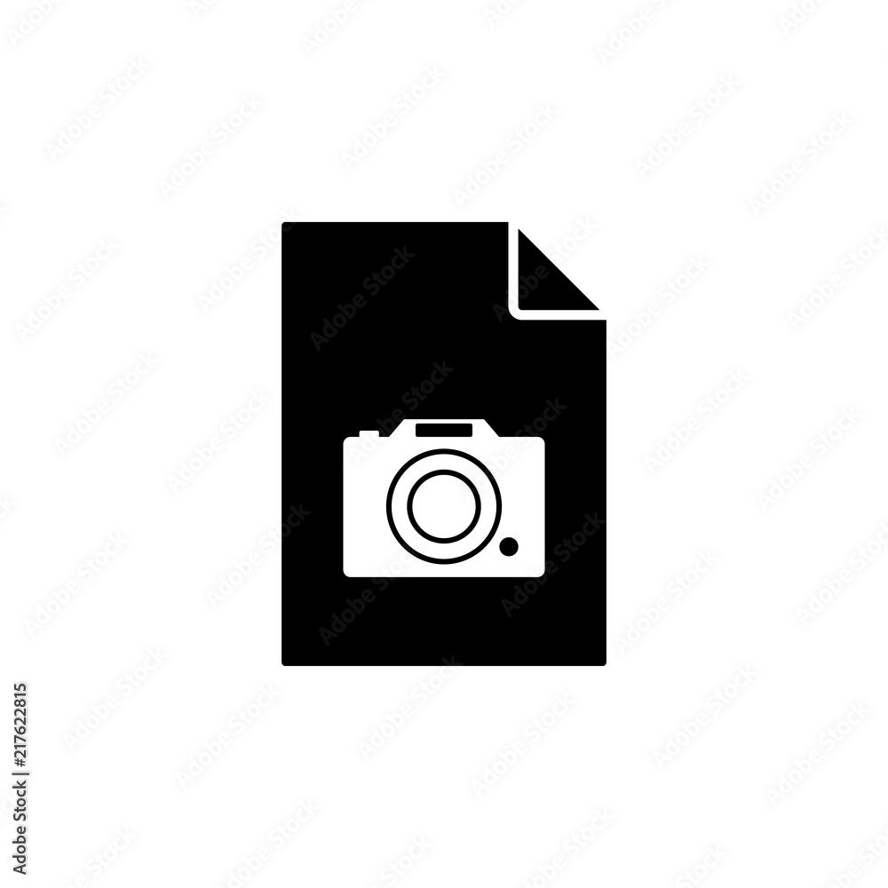 Aufkleber camera on document icon. element of document icon. premium quality graphic design icon. signs and sy