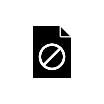 forbidden on document icon. Element of document icon. Premium quality graphic design icon. Signs and symbols collection icon for websites, web design, mobile app