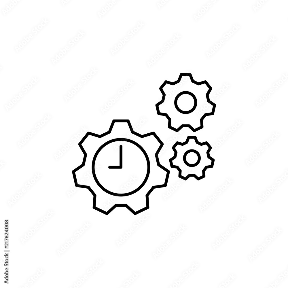 Poster settings time icon. element of time value icon for mobile concept and web apps. thin line settings t