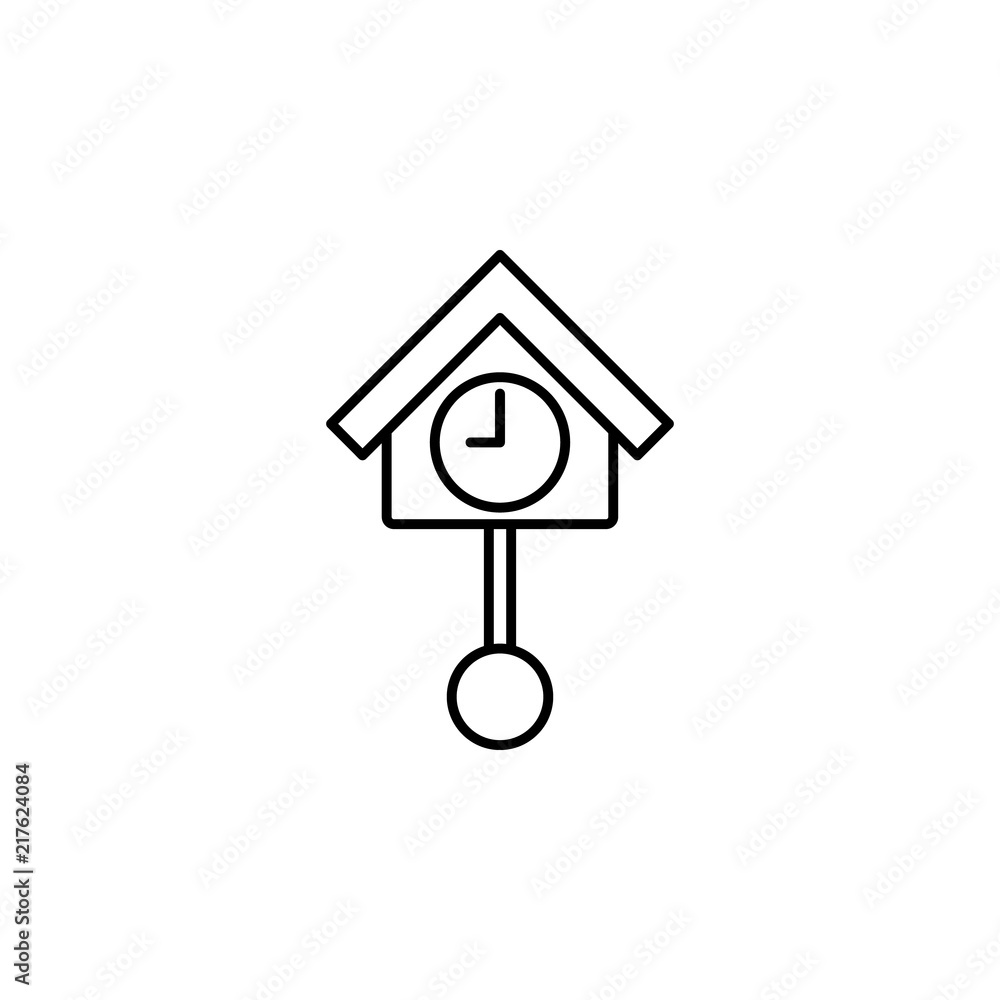 Poster cuckoo clock icon. element of time value icon for mobile concept and web apps. thin line cuckoo cloc