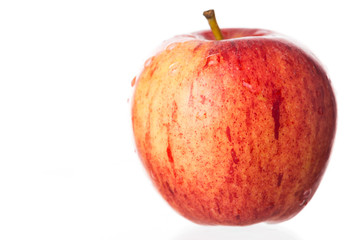 Fresh red apple on white background.