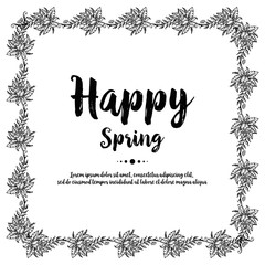 Card for spring season with floral frame vector illustration