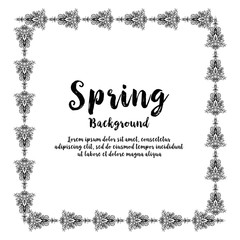 Spring background leaves and flowers decoration vector illustration