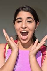 Surprised Hispanic Girl Student