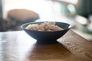 The cooked dumplings