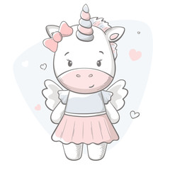 Pony cute print. Sweet baby girl shower card.