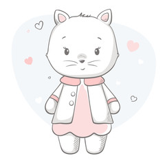 Kitty cute print. Sweet baby girl shower card.