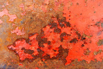 Fototapeta premium Rusted beige painted metal wall.