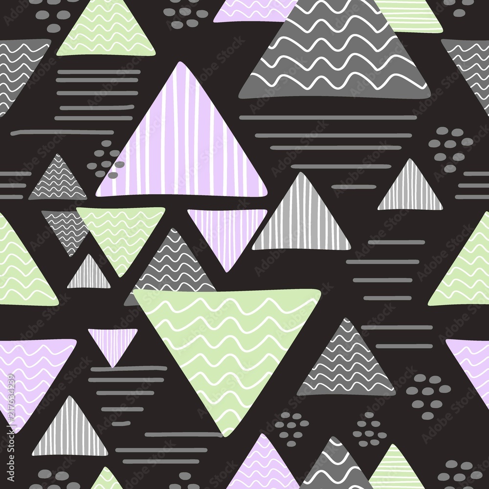 Poster retro drawing of triangle abstract pattern