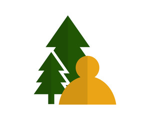 pine man avatar figure silhouette profile image vector icon logo