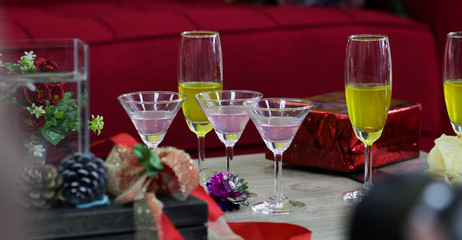 Glasses of  wine. The concept of party and celebration