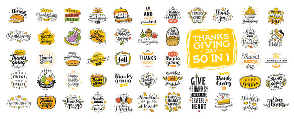 Happy Thanksgiving day typography.