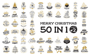 Merry Christmas typography set.