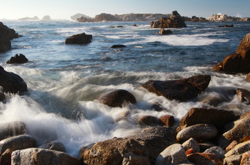 Rocky coastline of Monterey Peninsula, near Monterey and Carmel, California, United States of America (USA)