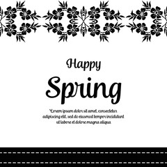 Happy spring card floral hand draw vector illustration