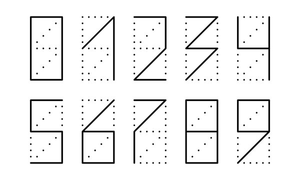 zip code numbers for envelope or postcard, vector illustration