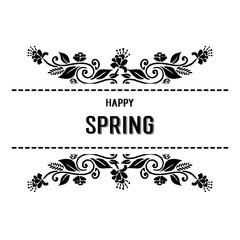 Greeting card spring flower frame design vector illustration
