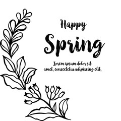 Greeting card spring flower frame design vector illustration