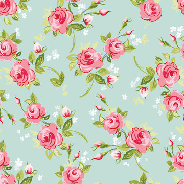 Vector illustration seamless floral roses