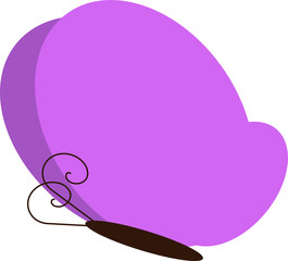 Lilac butterfly on a white background