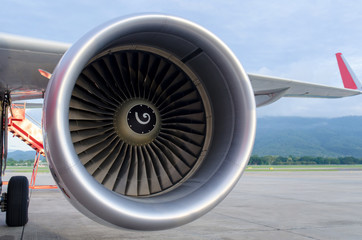 Engine of airplane background
