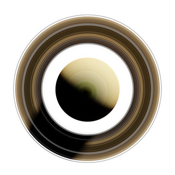 Fototapeta planet Saturn isolated on white background, top view