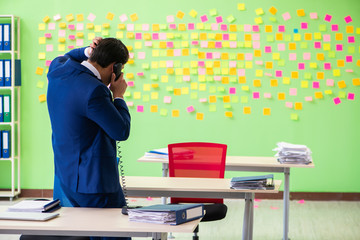 Businessman with many conflicting priorities   